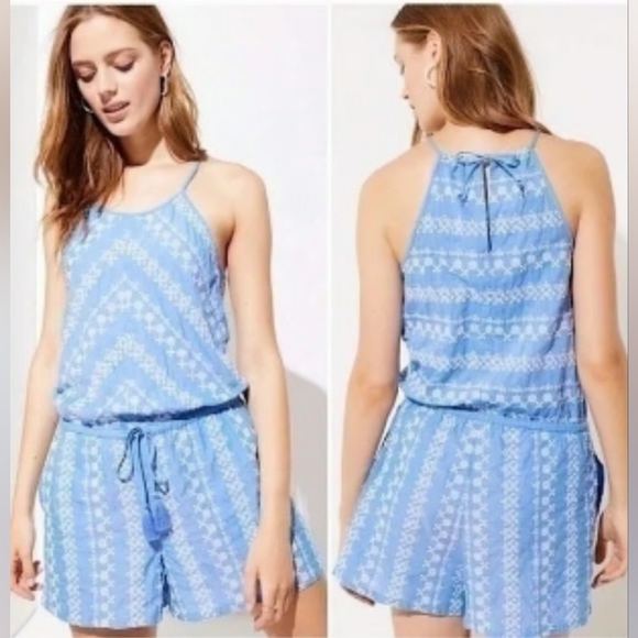 LOFT Pants - Loft Eyelet Halter Romper. Size Large.